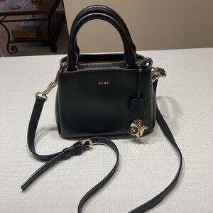 Like New DKNY Black Leather Paige Crossbody/Satchel
